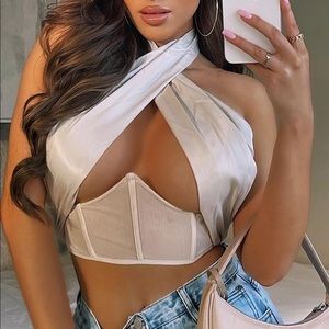 Satin Wrap Corset Top